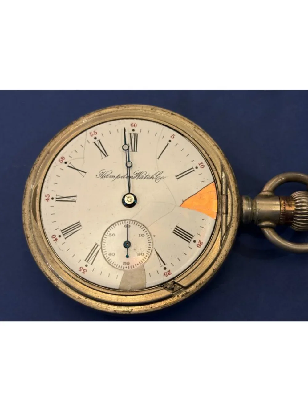 1903 Hampden 18s 15J Pocket Watch Model 4 Dueber Silverine Case for Parts Repair